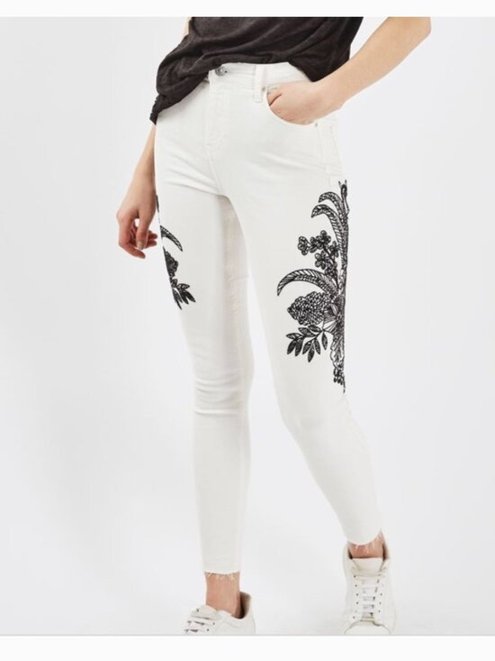 Topshop Denim - Topshop Jamie Embroidered Jeans